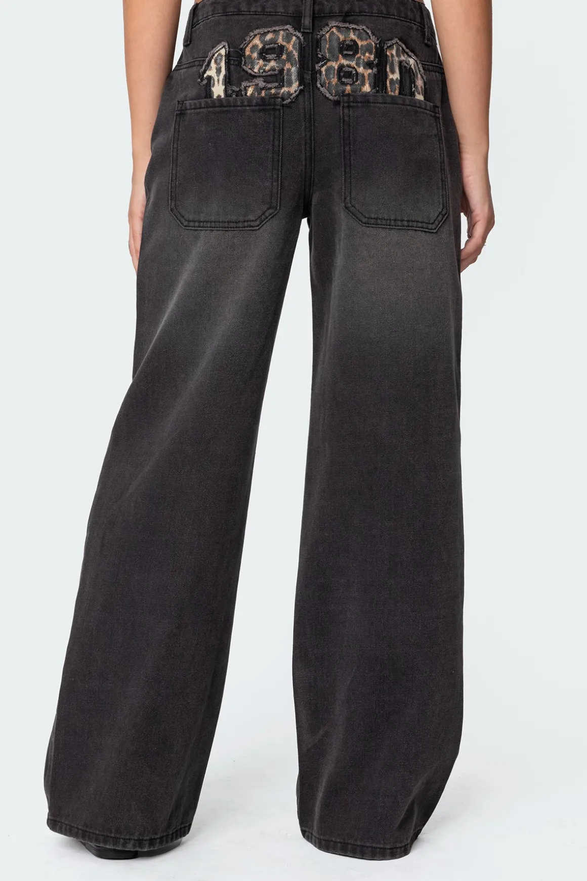 1980 Leopard Patch Low Rise Jeans