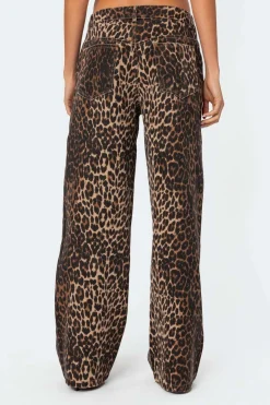 Leopard Printed Low Rise Jeans