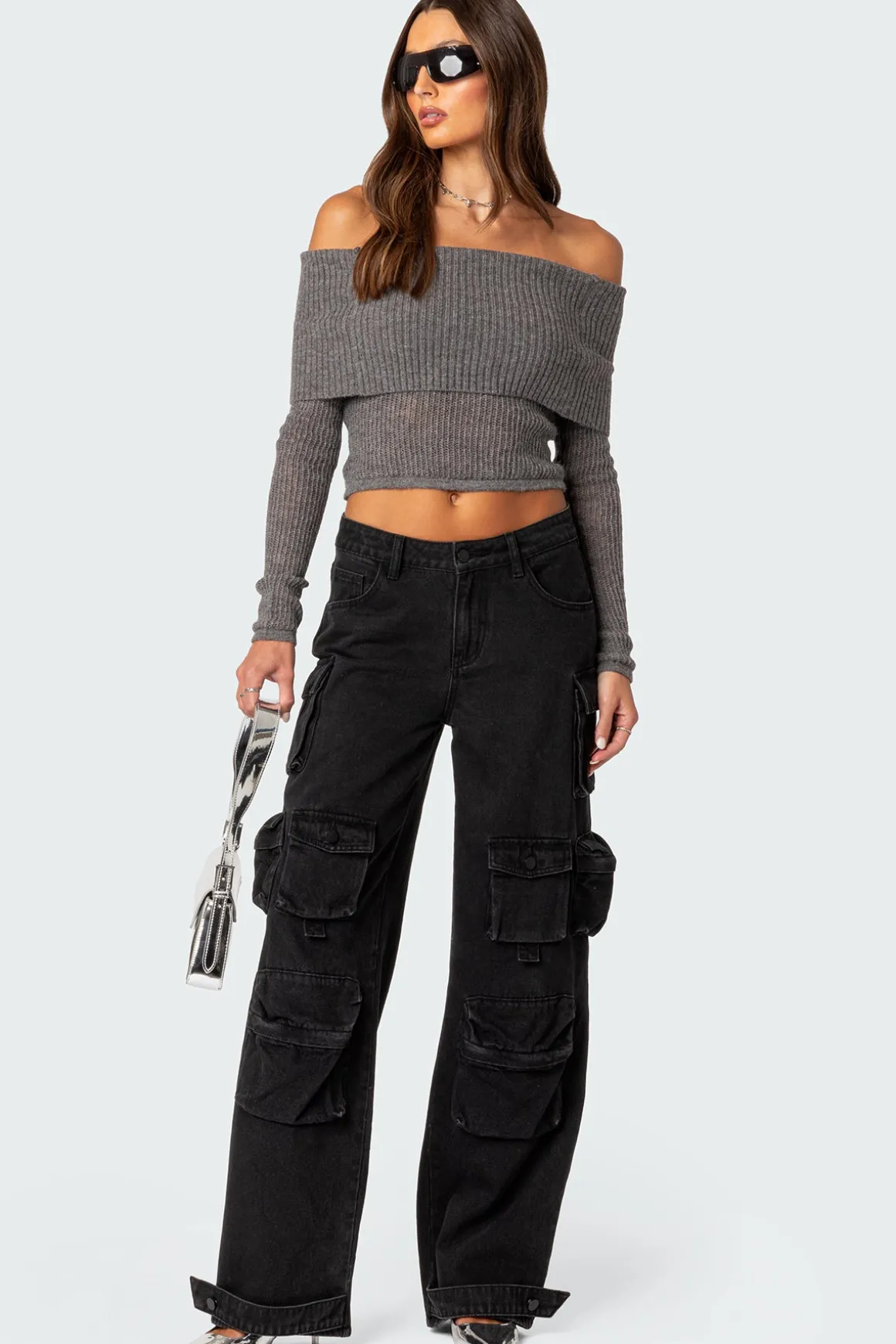 Lili fold over knit top