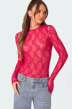 Lina Sheer Textured Bodysuit