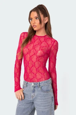 Lina Sheer Textured Bodysuit