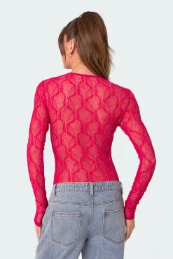Lina Sheer Textured Bodysuit