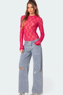 Lina Sheer Textured Bodysuit