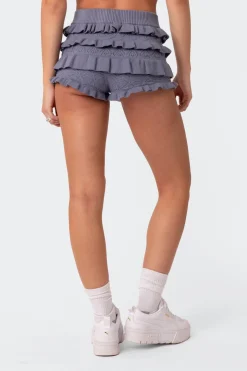 Lindsay Ruffle Knitted Shorts