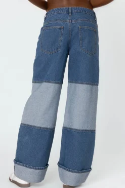 Lindsey Two Tone Cuffed Jeans
