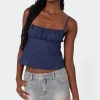 Linen Look Open Back Top