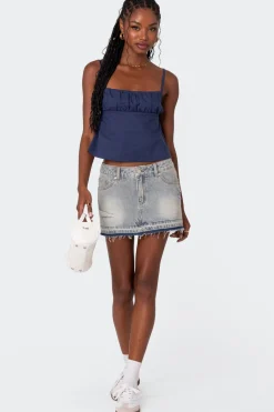 Linen Look Open Back Top