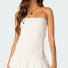 Livia Lacey Cotton Scrunch Mini Dress