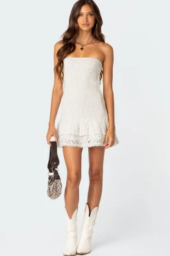 Livia Lacey Cotton Scrunch Mini Dress