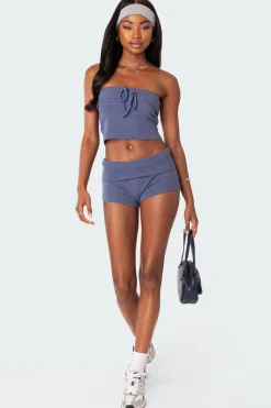 Lizzy Foldover Waffle Shorts