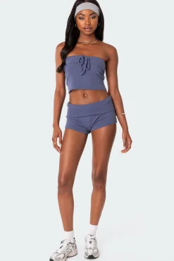 Lizzy Foldover Waffle Shorts