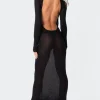 London Knitted Open Back Maxi Dress