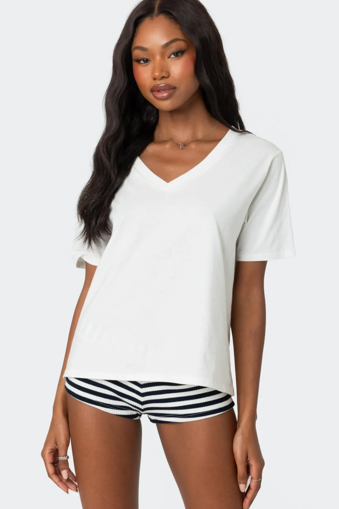 Loose Fit V Neck T Shirt