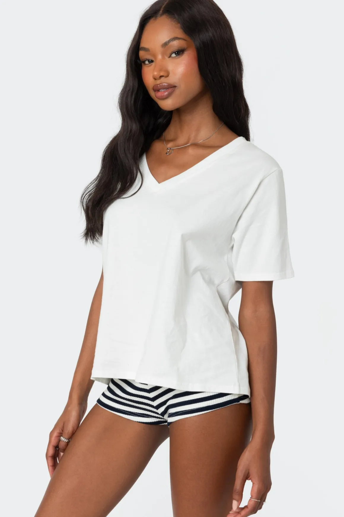 Loose Fit V Neck T Shirt