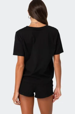 Loose Fit V Neck T Shirt