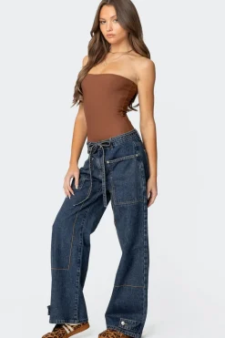 Loren Strapless Ribbed Bodysuit