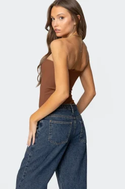 Loren Strapless Ribbed Bodysuit