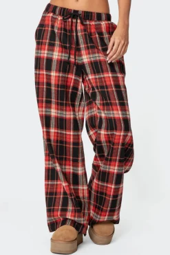 Lounge Around Plaid Wide Leg Pants