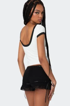 Low Back Contrast T Shirt