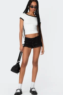 Low Back Contrast T Shirt