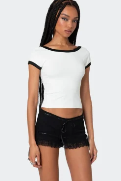 Low Back Contrast T Shirt