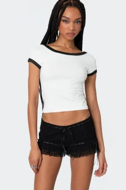 Low Back Contrast T Shirt