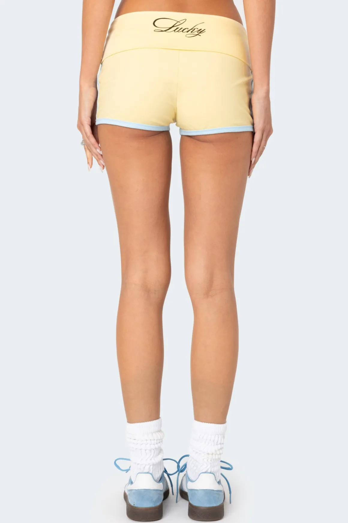 Lucky Contrast Fold Over Shorts