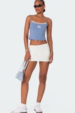 Lucky Girl Lace Trim Tank Top