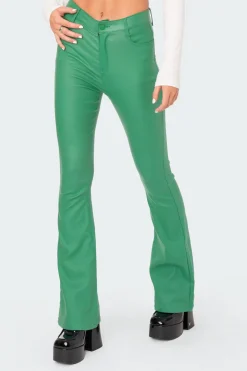 Luna Faux Leather Flare Jeans