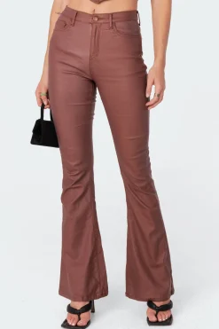 Luna Faux Leather Flare Jeans