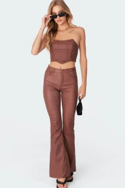 Luna Faux Leather Flare Jeans