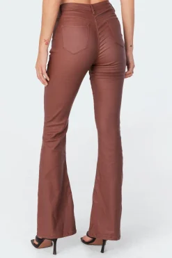 Luna Faux Leather Flare Jeans