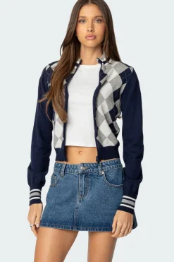 Madisen Argyle Knit Cardigan