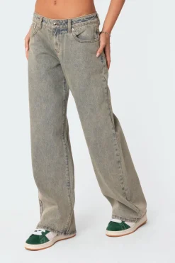 Magda Low Rise Acid Wash Jeans