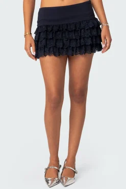 Maisie Ruffle Lace Mini Skirt
