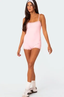 Mandi Lace Trim Romper