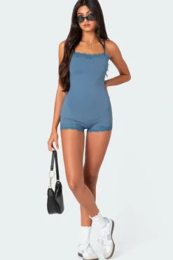 Mandi Lace Trim Romper