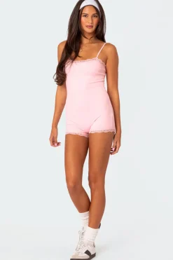 Mandi Lace Trim Romper