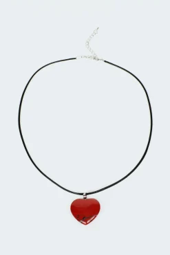 Marble Heart Cord Necklace