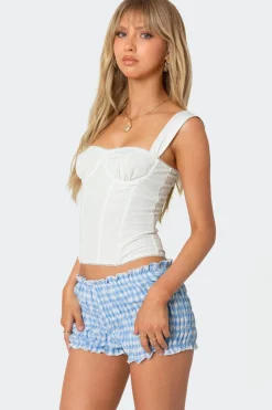Marcella Wide Strap Mesh Corset