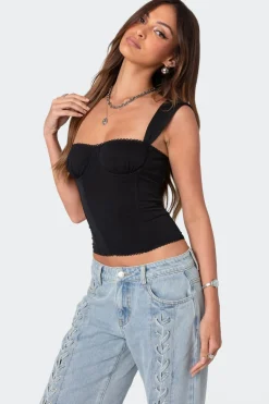 Marcella Wide Strap Mesh Corset