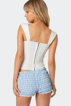 Marcella Wide Strap Mesh Corset