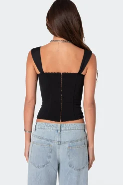 Marcella Wide Strap Mesh Corset