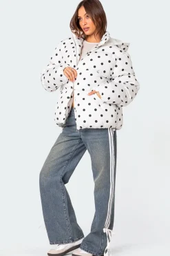 Marcey Polka Dot Hooded Puffer