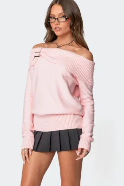 Marilyn Buckled Off Shoulder Sweater