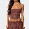 Marlene Plaid Lace Up Corset
