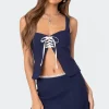 Marlowe Lace Up Split Front Top