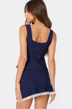 Marlowe Lace Up Split Front Top