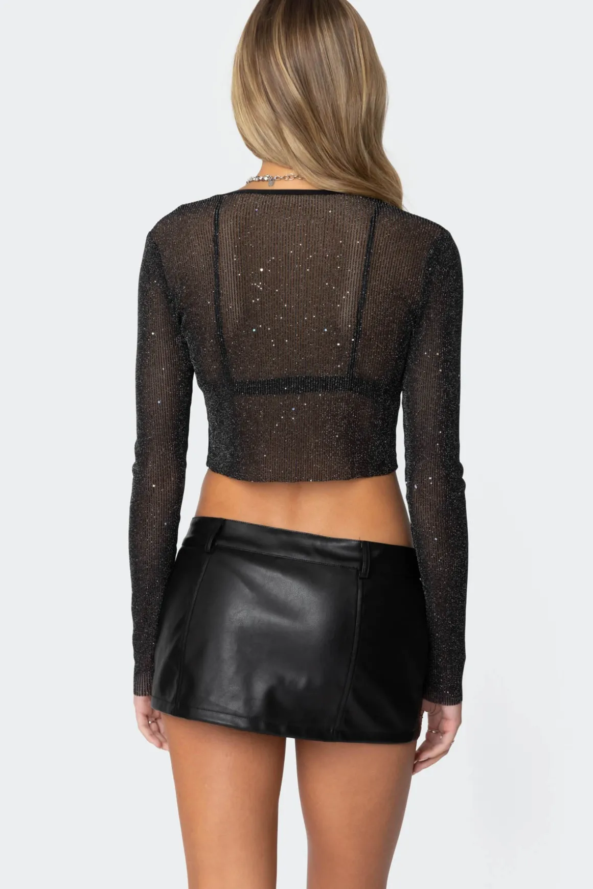 Marly Sheer Shimmer Sequin Top