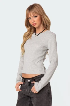Marny Long Sleeve Waffle Top